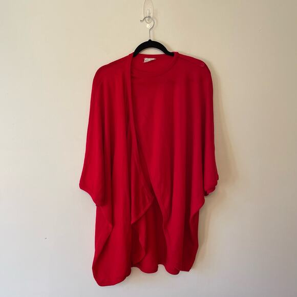 Marimekko S Plus Size Poncho red fall cozy cabincore elegant festive Finland - Picture 1 of 7
